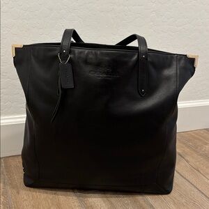 Authentic Coach New York Black Leather Tote Bag